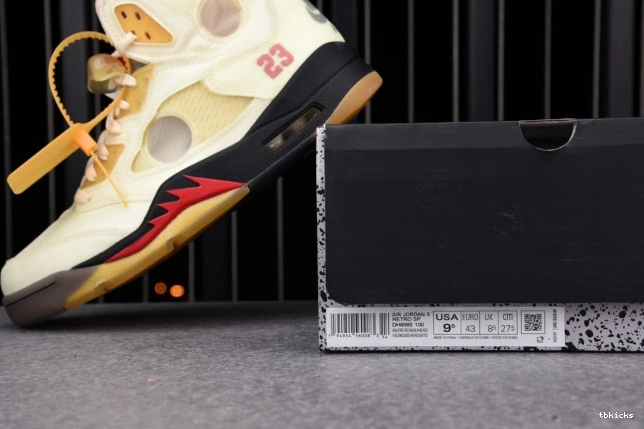 Rep TBK DH8565-100 OFF-WHITE Sail Jordan Retro 5 0720